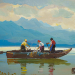 Картина «Рыбаки на озере Кимзее»