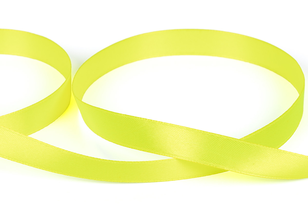 Лента атласная 12 мм "Gamma" №507N(13-0630) желтый(неон)