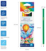 Карандаши цветные ГАММА "Классические", 6 цветов, заточенные, шестигранные, картонная упаковка, 05091801, 050918_01