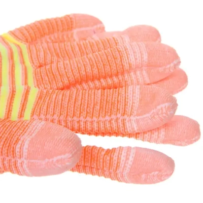Перчатки нейлоновые «Неон» с ПВХ покрытием облив пальцев, оранжевые 8 р-р ДоброСад
