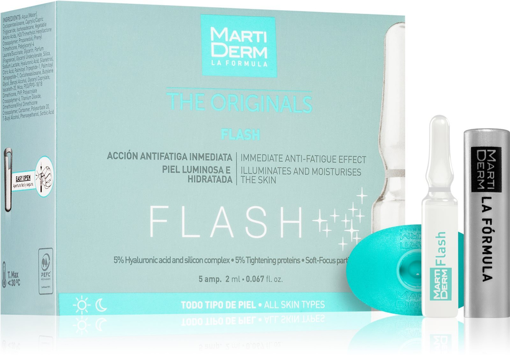 MartiDerm The Originals Flash - концентрированный уход в ампулах /   5x2  ml  / GTIN 8437000435600