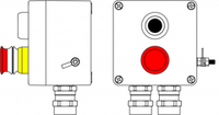 Взрывозащищенный пост управления из алюминия CPE-Р-03-(1xP1B(11)-1xP3E(11))-2xAASBMB(C)1Ex d e IIC T6 Gb / Ex tb IIIC T80°C Db IP66/КЗ/ШЗ