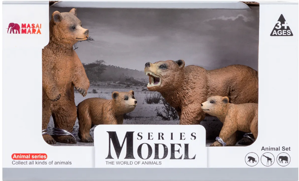 Игровой набор Masai Mara семья медведей, серия Мир диких животных