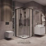 Душевой уголок Grossman Cosmo 100х100 300.K33.02.1010.21.00 профиль Черный матовый стекло прозрачное