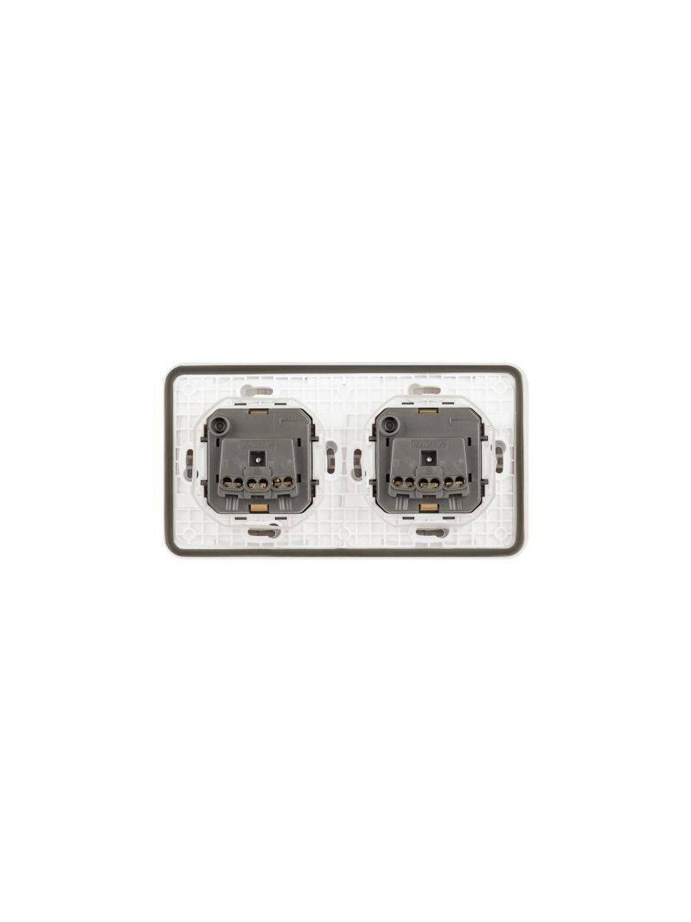 Розетка Эксперт 11-2523-01 2х2P+E гориз. IP55 16А-250В СУ бел. Эра Б0063276