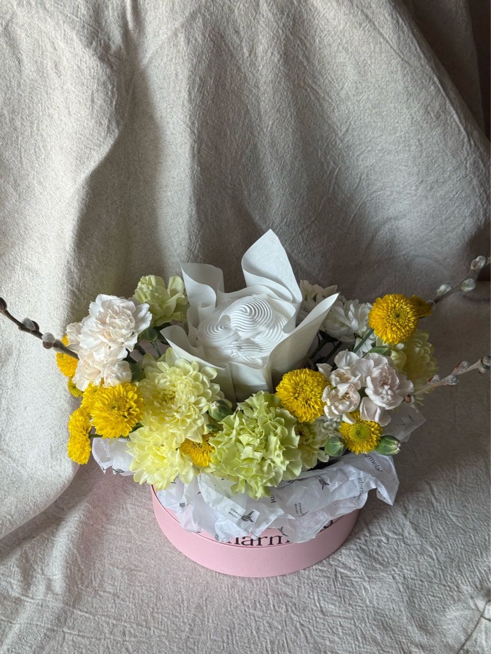 Композиция в коробке с куличем 150гр.