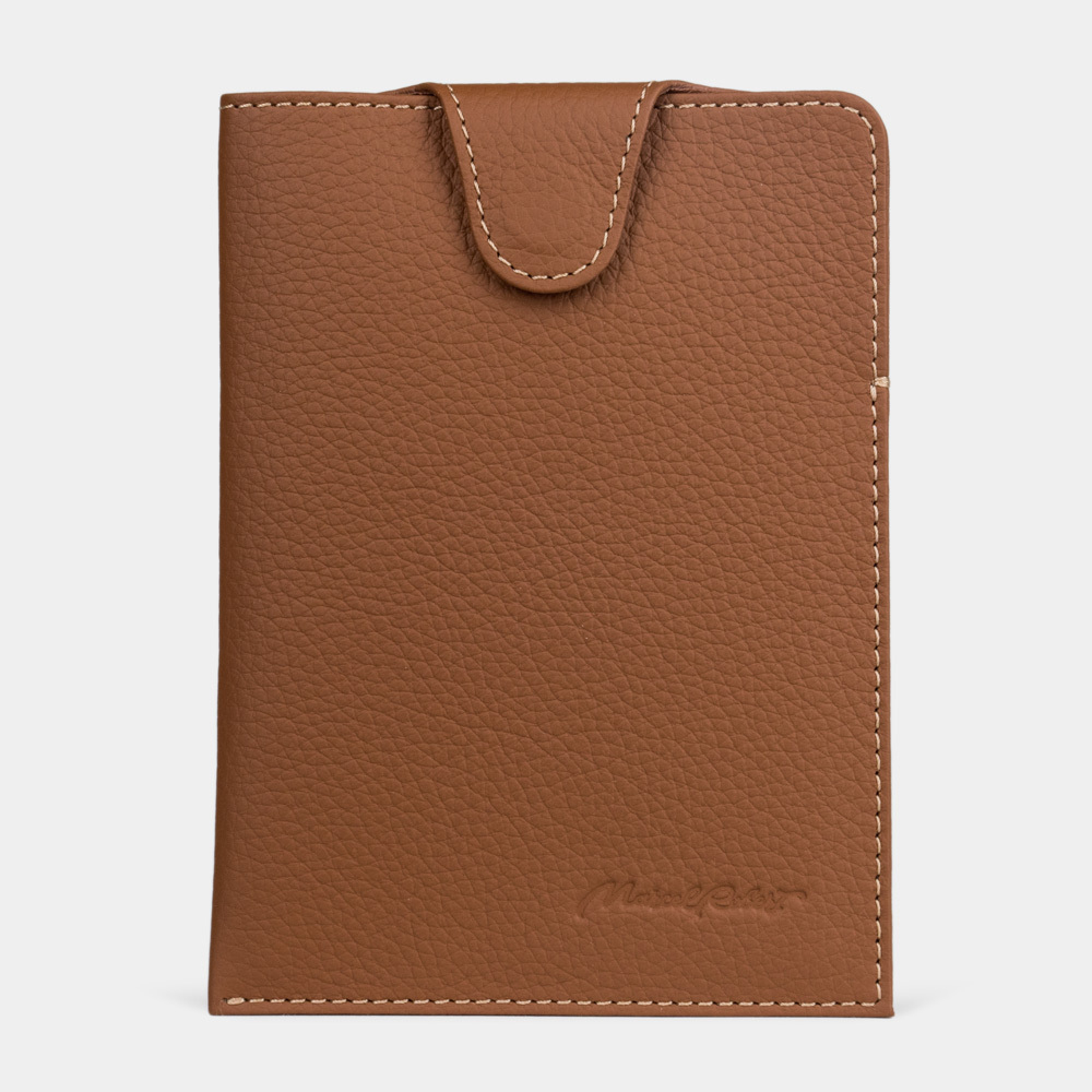 Обложка для паспорта Londre Easy из натуральной кожи теленка, цвета карамель