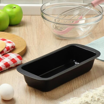 Форма для выпечки углерод сталь, 13х29.5х7 см, антиприг, прямоуг, чер, Daniks, Мерцание Синий сапфир