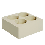 Розетка 4-местная с/з открытой установки, квадрат, STEKKER, 250В, 16А, IP20, серия София, слоновая кость, MST16-14S-04 49509