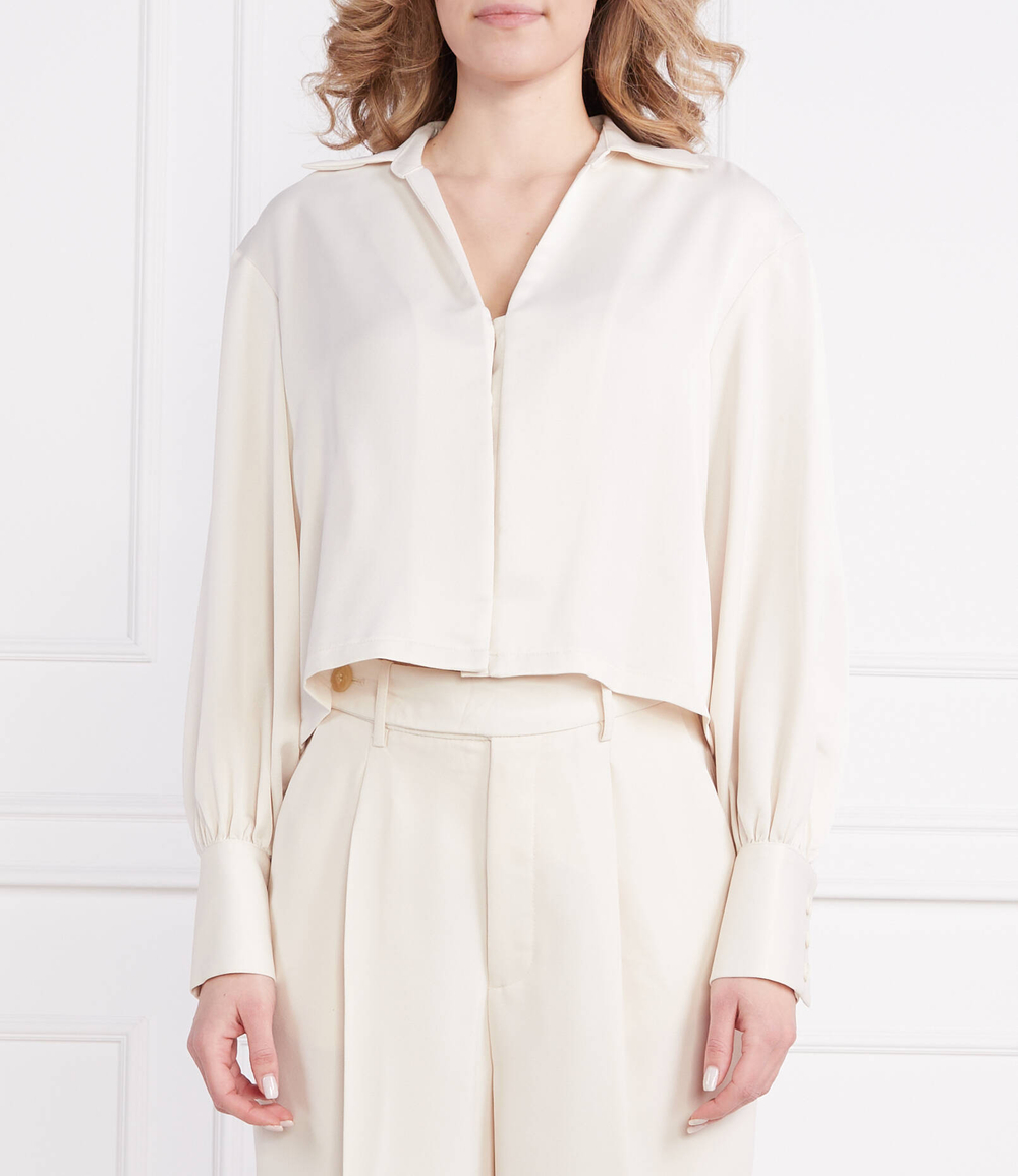 Сатиновая рубашка DKNY - экрю(P3AANQA9)