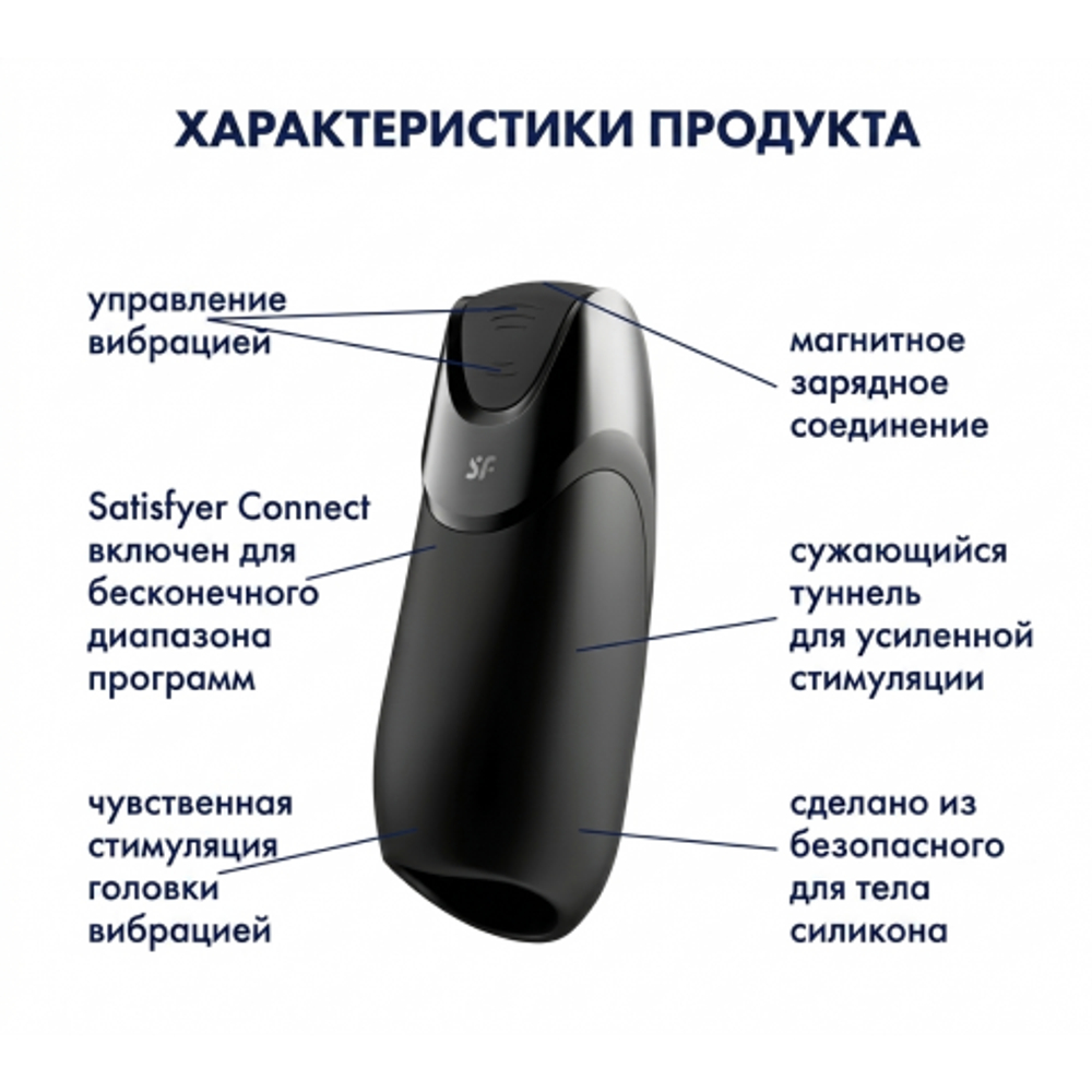 Мастурбатор с вибрацией Satisfyer Men Vibration+ (Connect App)