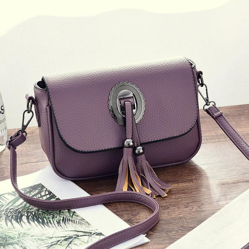Маленькая стильная летняя женская повседневная сумочка пурпурового цвета из экокожи Dublecity 1968 Purple