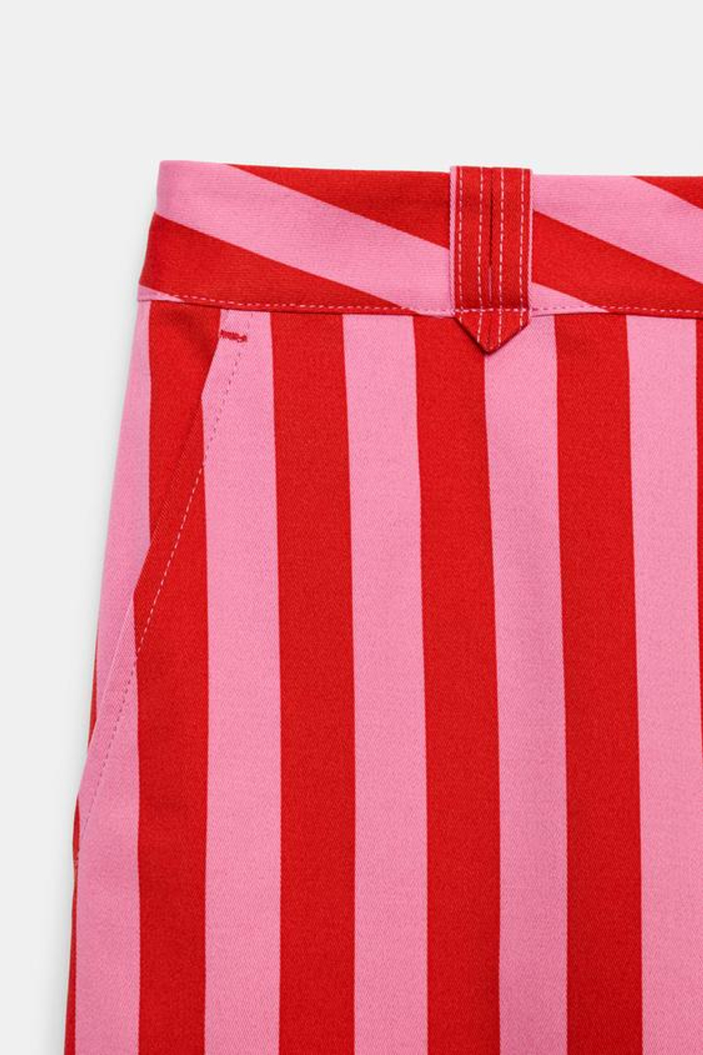 ZARA БРЮКИ ЧИНОС В ПОЛОСКУ, РОЗОВЫЙ