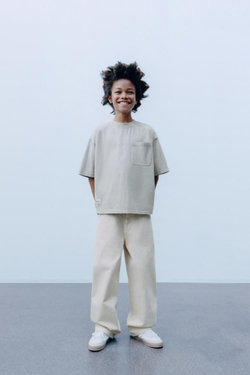 ZARA ДЖИНСЫ RELAXED BAGGY, ЭКРЮ