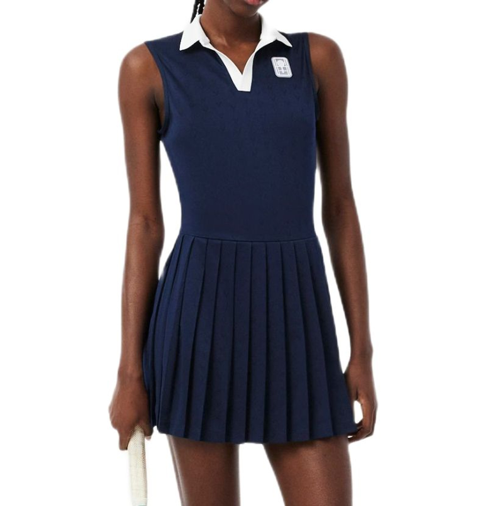 Теннисное платье Lacoste Ultra Dry Tennis Heritage with Liner - navy blue/navy blue