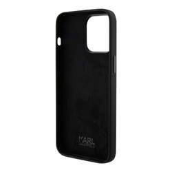 Чехол Karl Lagerfeld Liquid Silicone NFT Choupette Metal Pin для iPhone 15 Pro Hard Black (Чёрный)
