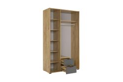 Шкаф трехдверный "Адам" (дуб крафт золотой/графит)