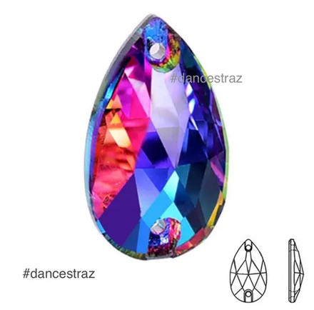 Стразы пришивные, Teardrop, Heliotrop, 001HE, 17*28mm, (60 ea/pkg), 5A+best, (F2)