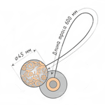 Клипса магнитная для штор "Круг" d45 мм с леской, цвет антик матовый светлый