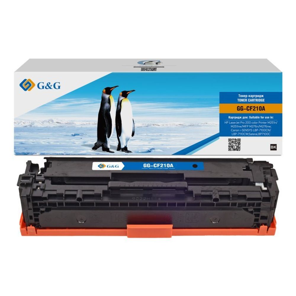Картридж G&amp;G, аналог HP CF210A (131A), Canon 131BK/731BK/331BK черный( 1.6k)