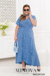 Платье 2439-голубой Minova