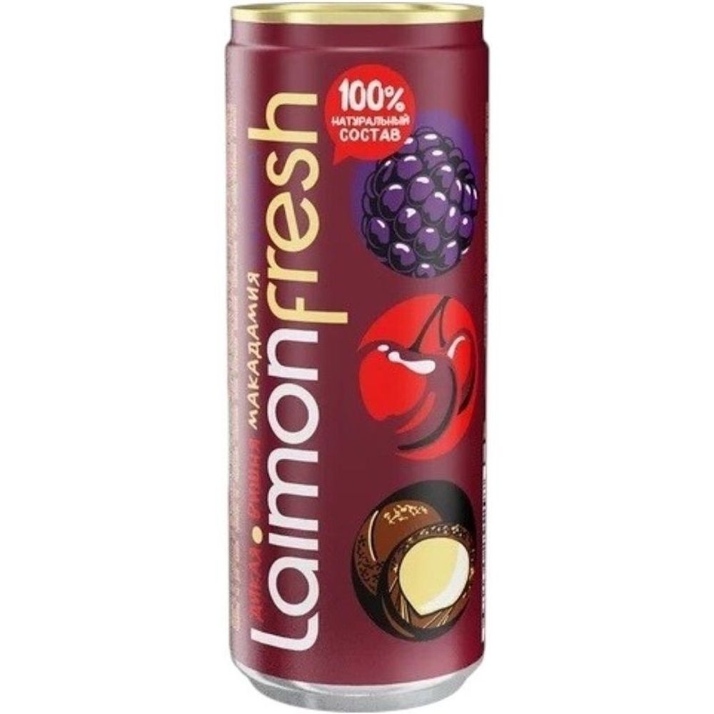 Напиток LAIMON FRESH вишня-макадамия-ежевика ж/б 0,33л