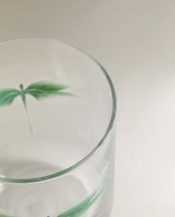 ZARA HOME СТАКАН С УЗОРОМ "СТРЕКОЗА", ЗЕЛЕНЫЙ