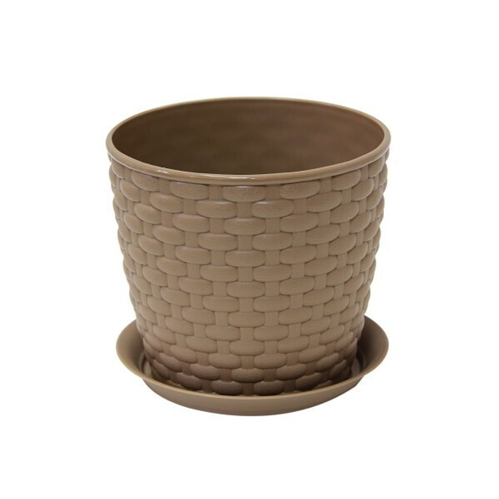 Кашпо РОТАНГ D135мм 1л с поддоном