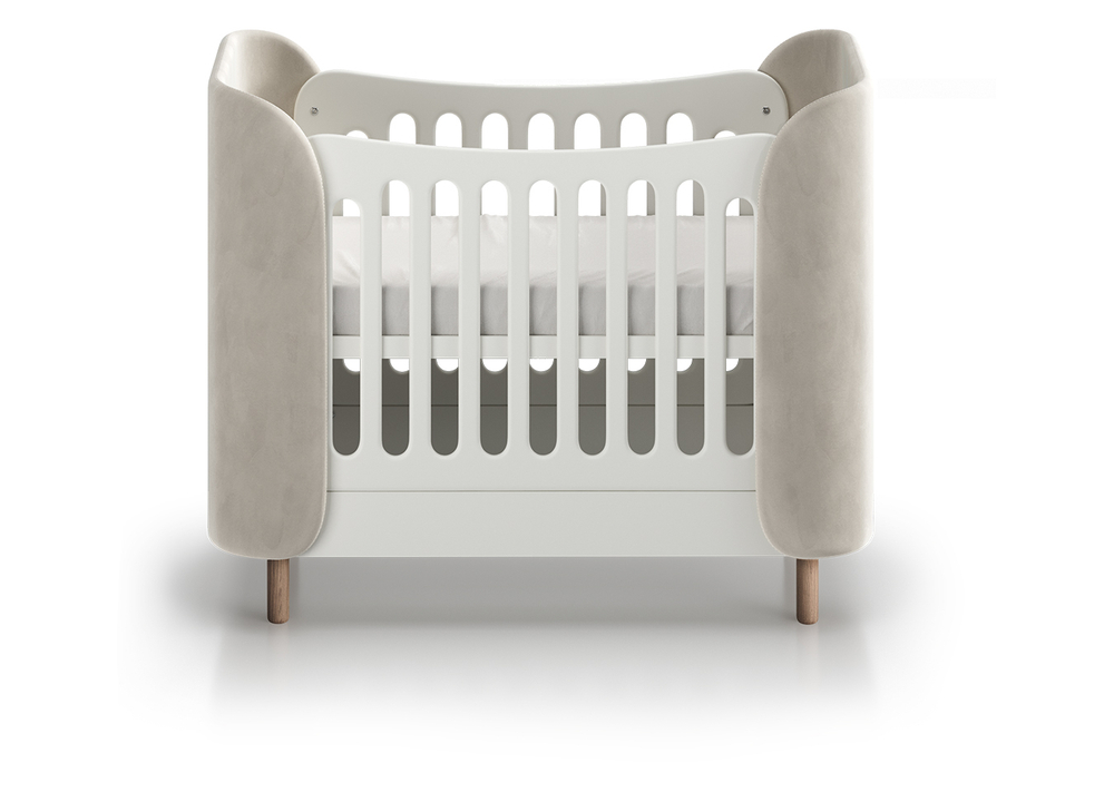 Кроватка KIDI Soft mini cпальное место 60*120 см антивандальная ткань (молочный)