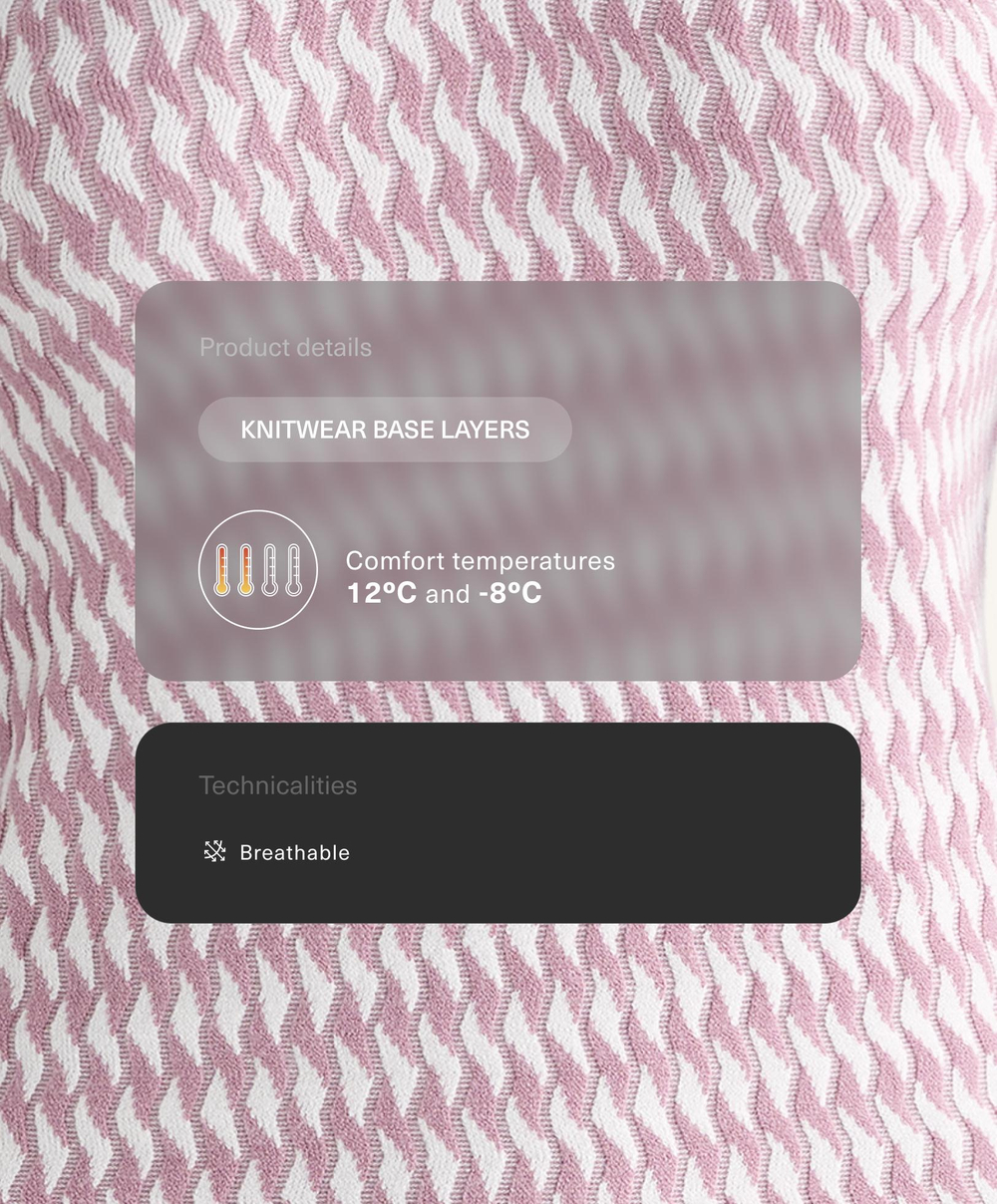 Oysho Лонгслив Base Layer из вязаного жаккарда с геометрическим узором, фиолетово-розовый