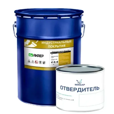 Эпоксидная краска для бетонных полов АКРЭП-Б10 матовая водостойкая для защиты, обеспыливания и упрочнения бетонных полов 20.4кг