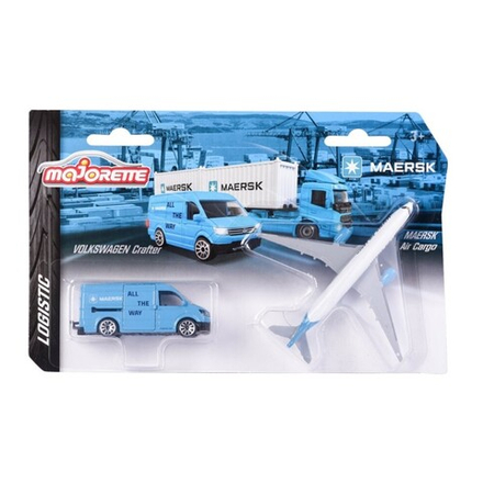 Majorette - Maersk металлический развозной грузовик + самолет Airbus 2057289 C / артикул   2057289 C  / GTIN 3467452073346
