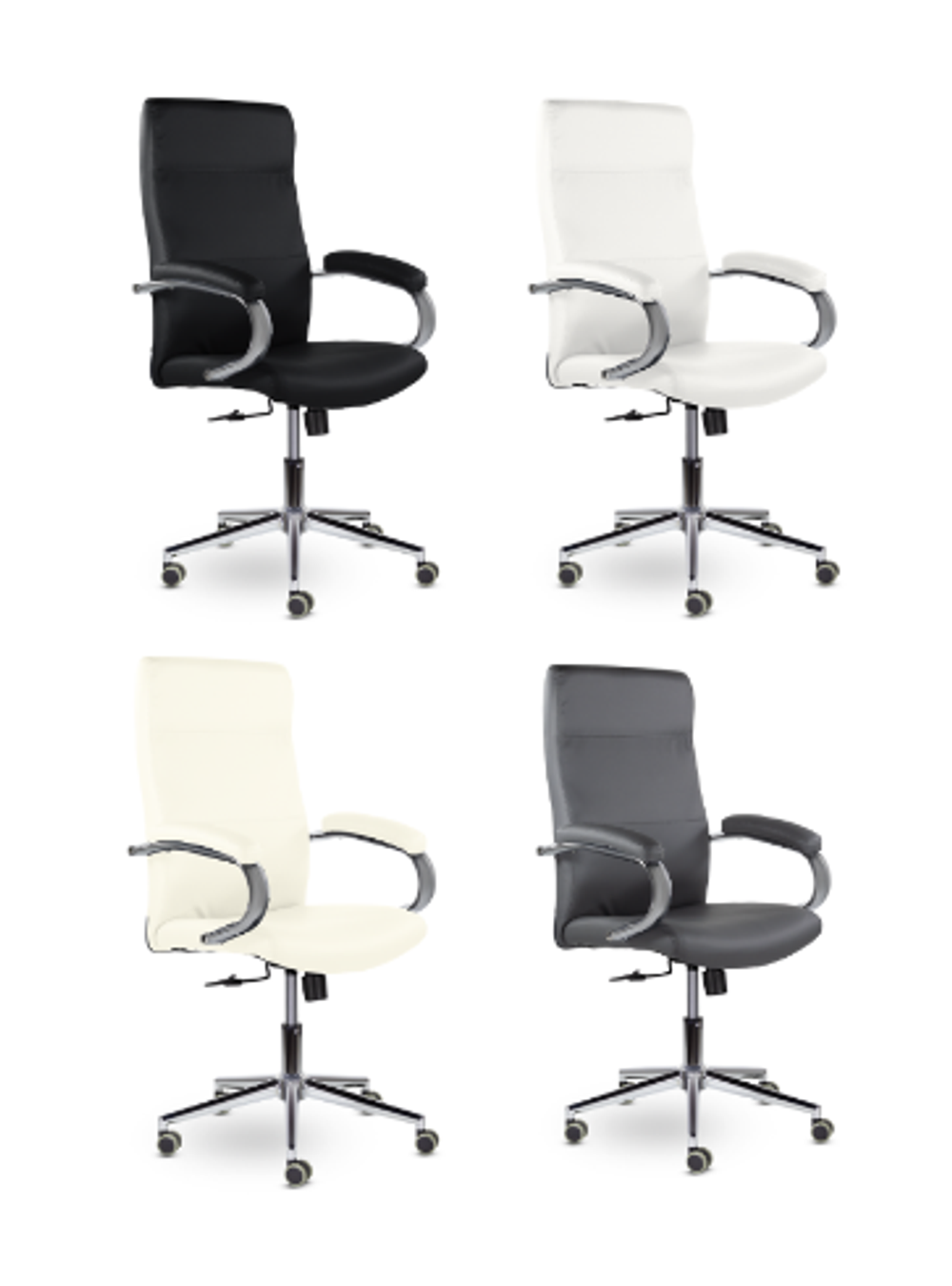 Кресло Рикс СН-577, хром, экокожа Santorini