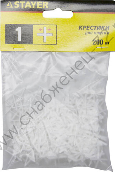 STAYER 1мм, 200шт., Крестики для плитки (3380-1)