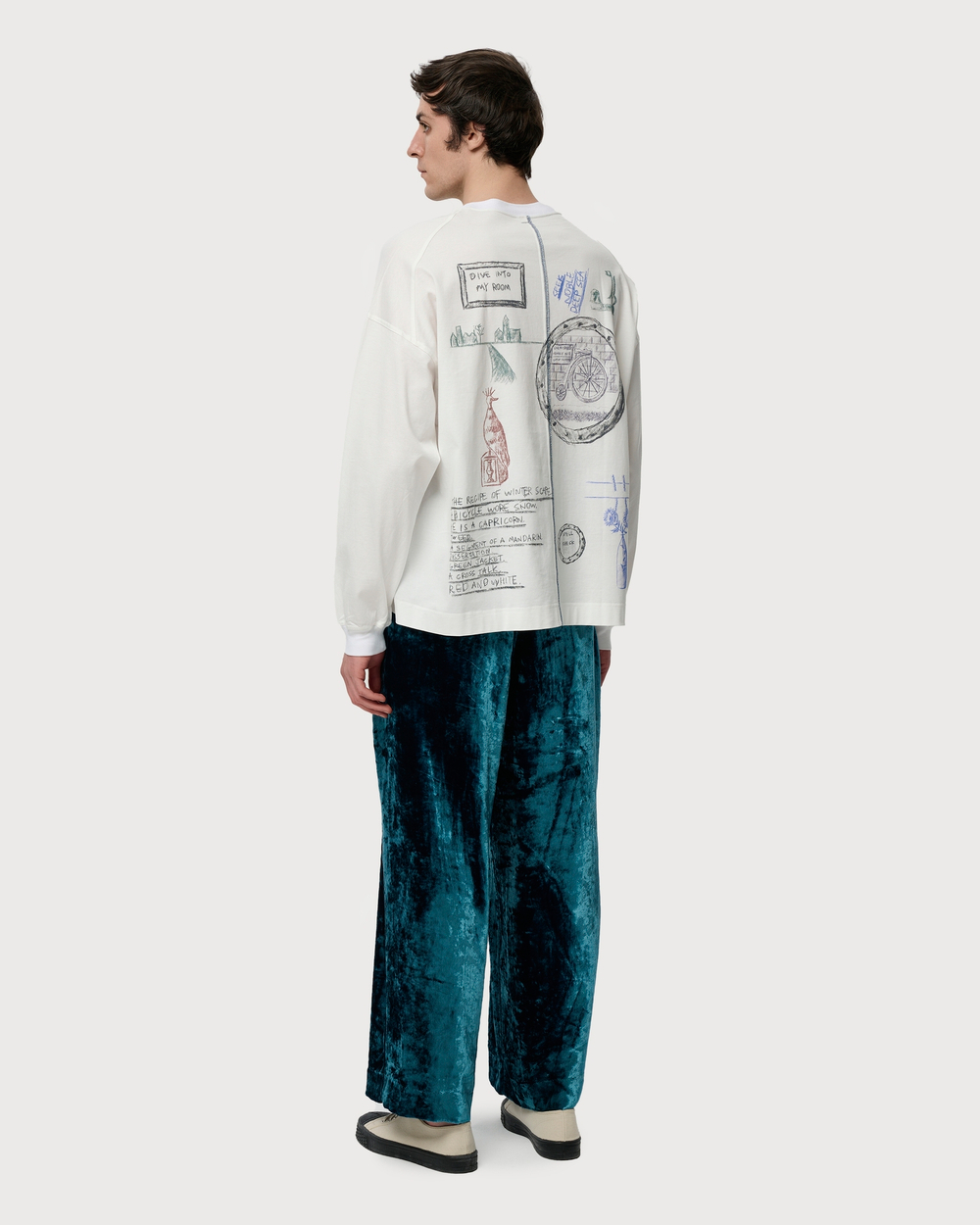 SHINYAKOZUKA БРЮКИ БАРХАТНЫЕ БИРЮЗОВЫЕ Dear, BAGGY