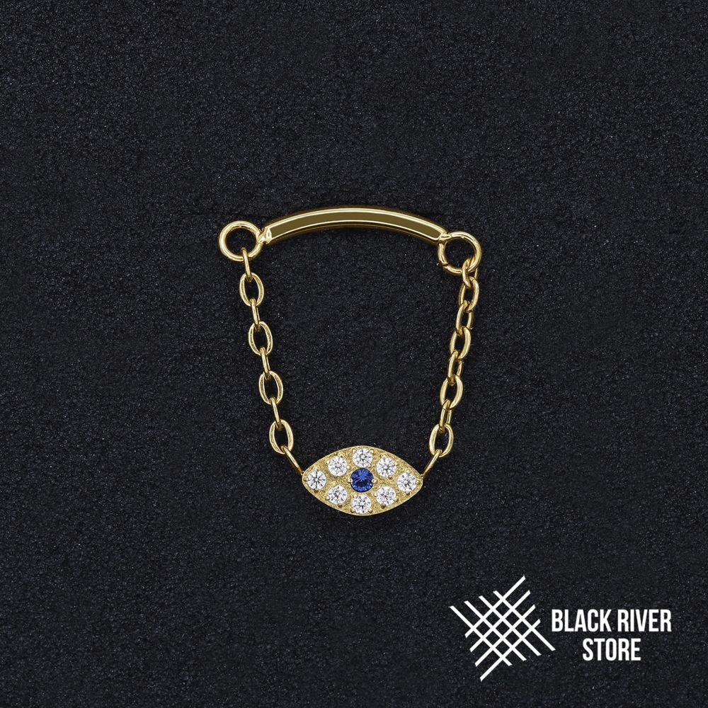 SM Pendant Eye Crystal &amp; Blue PVD Yellow