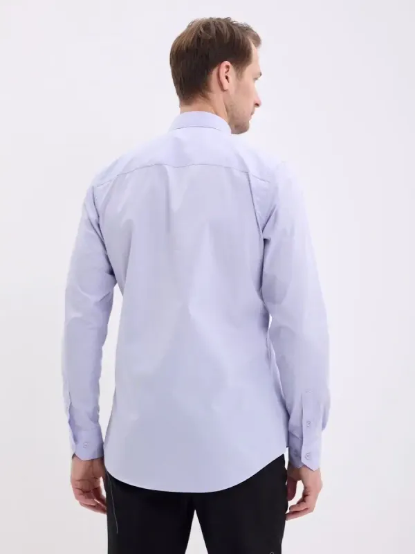 Рубашка на высокий рост LONG SLIM FIT с длинным рукавом, лавандовая