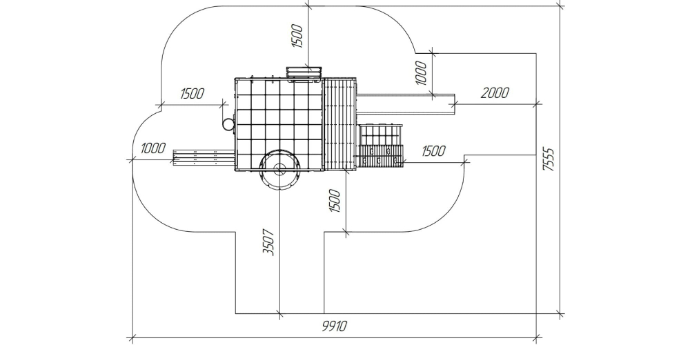 Детская площадка Савушка КУБ-3 (Махагон) с гамаком для йоги