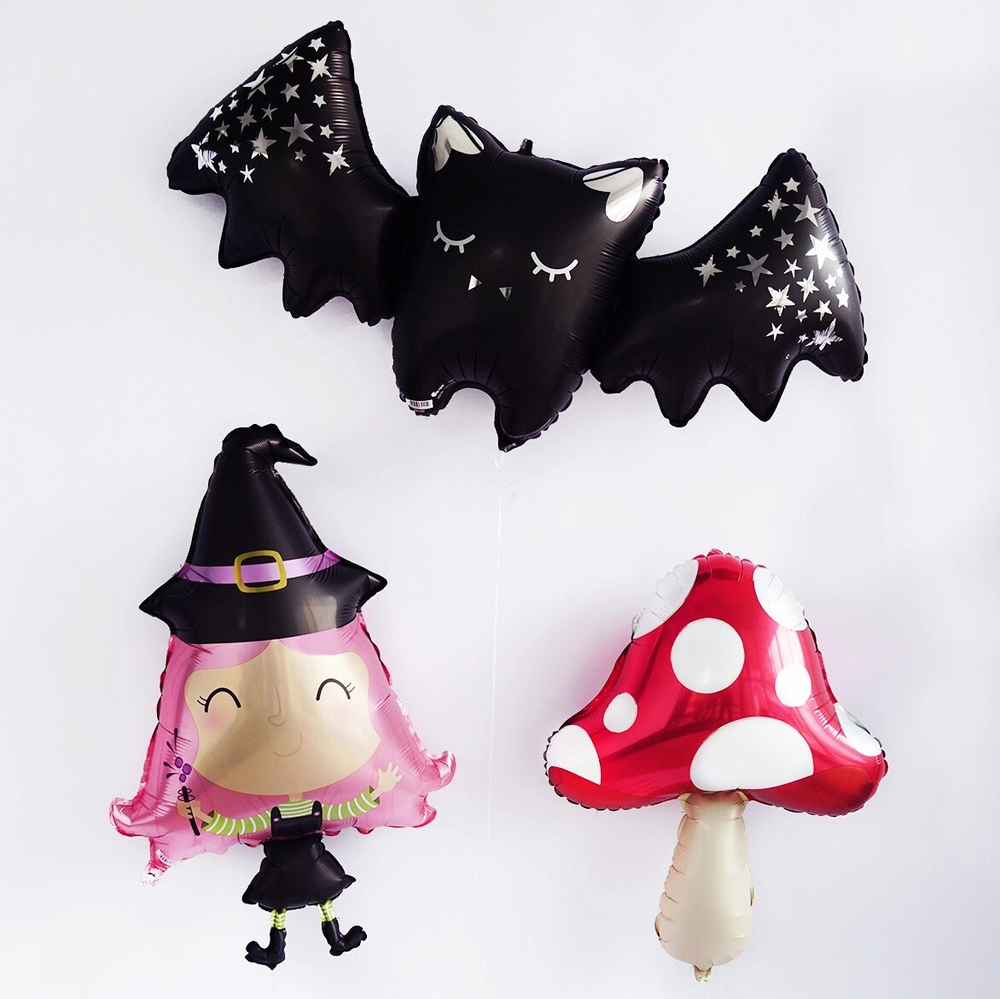 Воздушный шар Летучая Мышь сверкающая 110 см, 1шт.