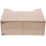 Органайзер - лоток для хранения на колесиках «ИДЕАДОМА», цвет бежевый, 33.6*13.7*25.2см