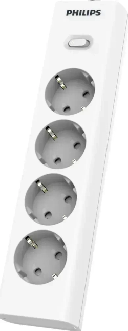 Philips сетевой фильтр 4 Розетки, кабель - 3M белый