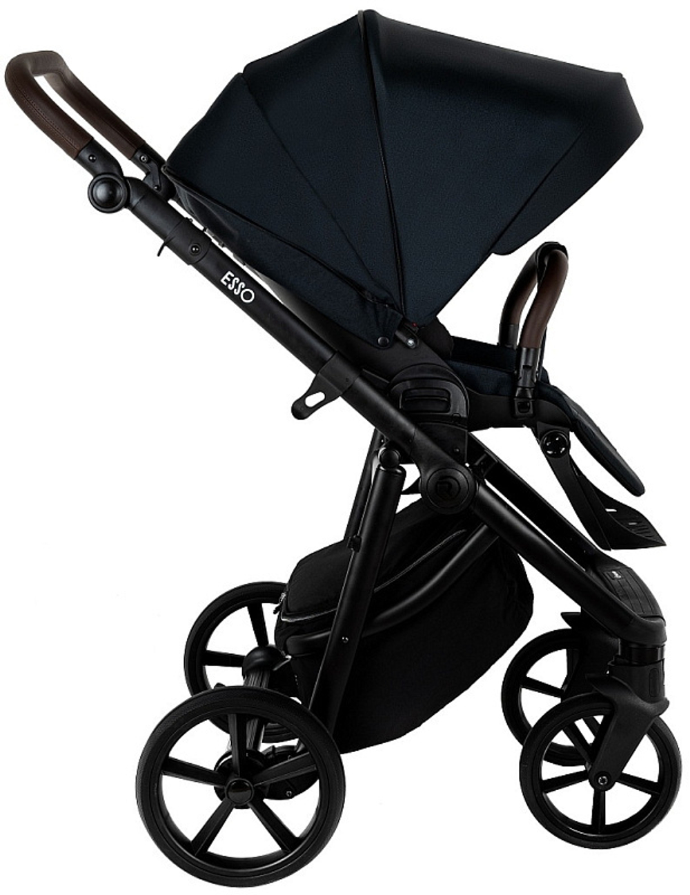 Детская коляска Roan Esso 2025 3 в 1 с автокреслом Tutis Elo Lux Black ESS111/1 Caviar/Black