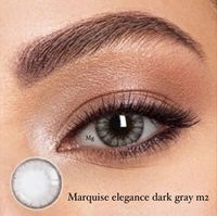 Темно-серые линзы c окантовкой на 12 мес. Marquise elegance dark gray m2 / Линзы для светлых и темных глаз с диоптриями