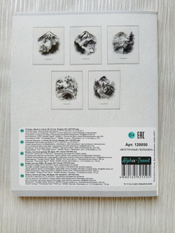 Тетрадь 96 листов А5+. "Восточные пейзажи", общая, клетка. Формат А5+ (163*203 мм). Арт.120050. С полями. Комплект 5 шт.