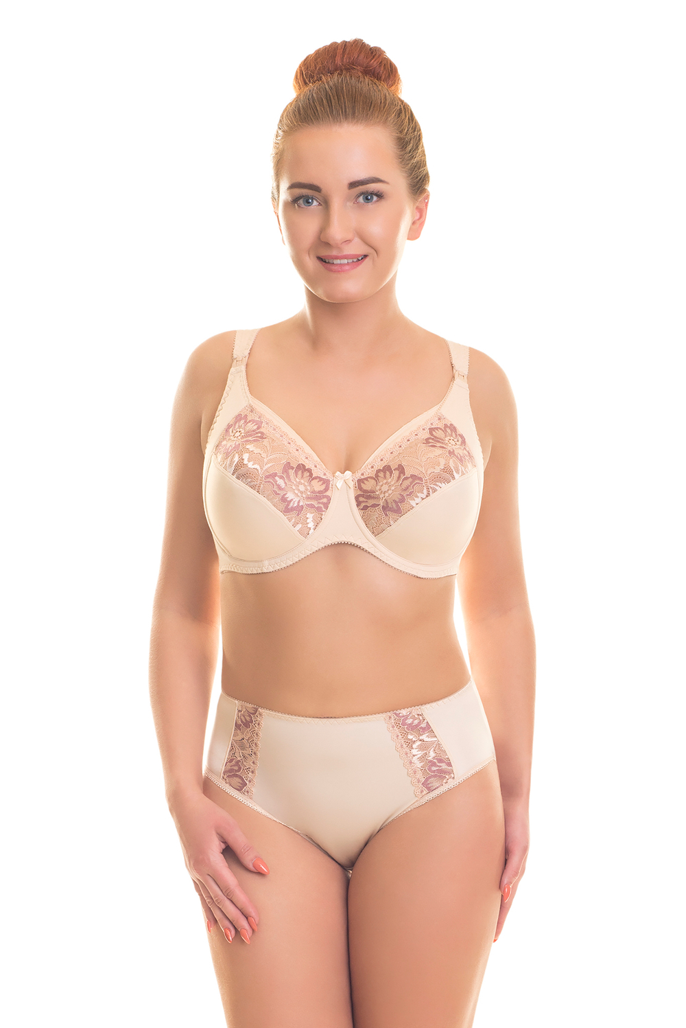 1139 бюстгальтер "Бежевый с розовым рубином"