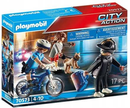 Конструктор Playmobil City Action Полицейский велосипед: погоня за карманниками 70573