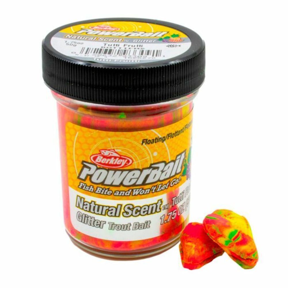 Паста форелевая Berkley PowerBait Natural Scent Glitter Trout Bait (50 г) Tutti Frutti