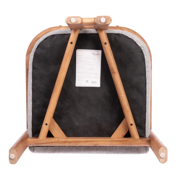 Стул Oberon, бежево-голубая рогожка, ножки орех