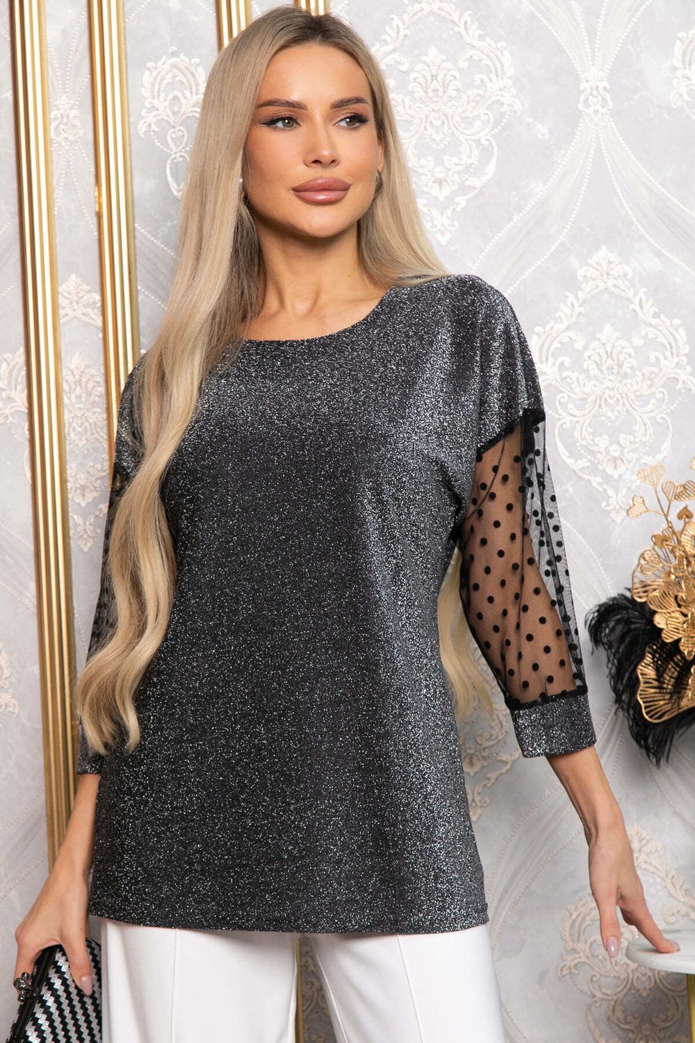 Блуза В гармонии с собой (серебро) Б14858-48М LT Collection