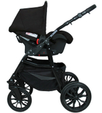 Детская коляска Alis Alvaro F 3 в 1 Al 04 т.серый+св.серый+белая кожа